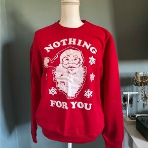 Red Santa Graphic Men's Sweatshirt Crewneck Christmas Medium M